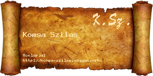 Komsa Szilas névjegykártya